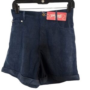 𝅺Romwe‎ blue corduroy shorts